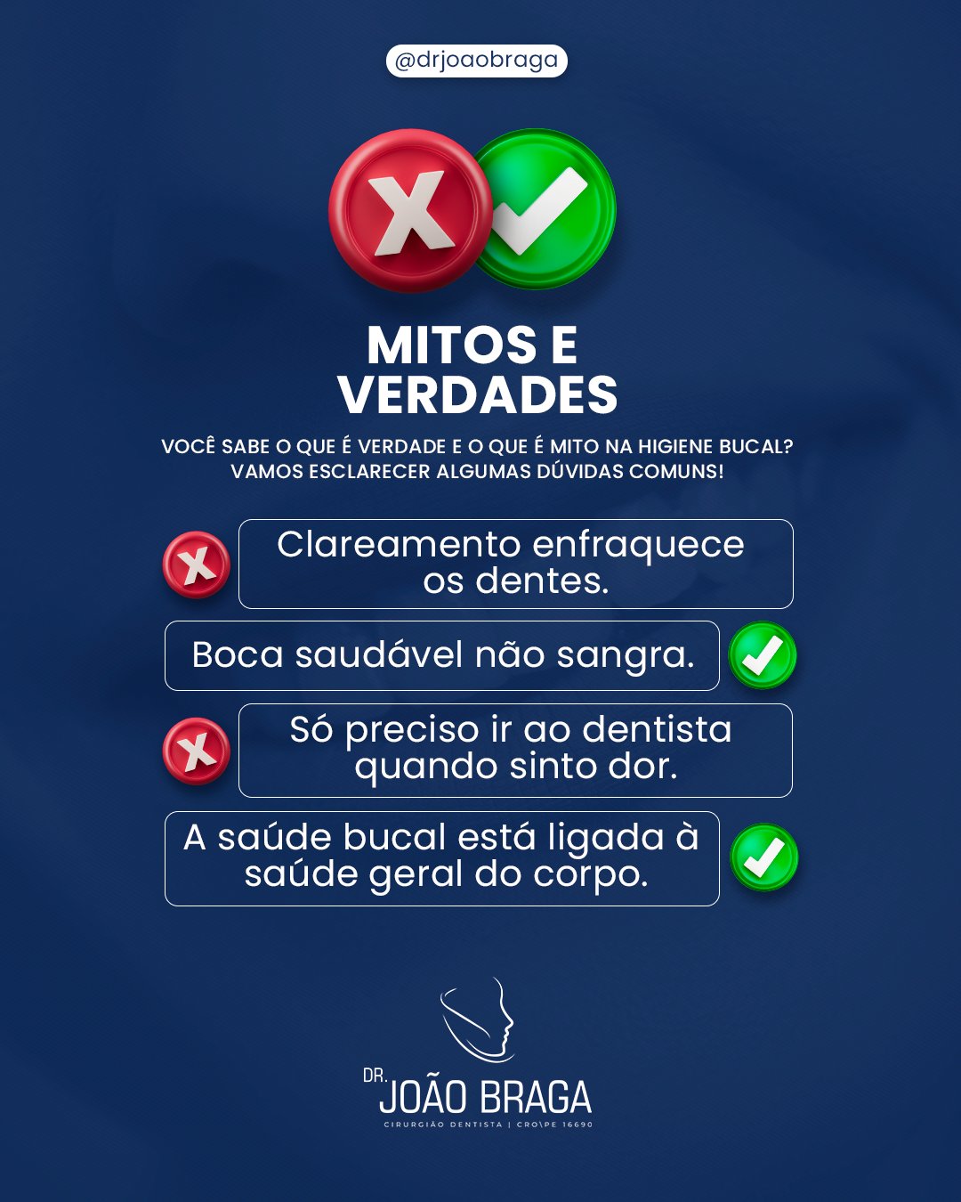Arte Mitos e Verdades criada para redes sociais